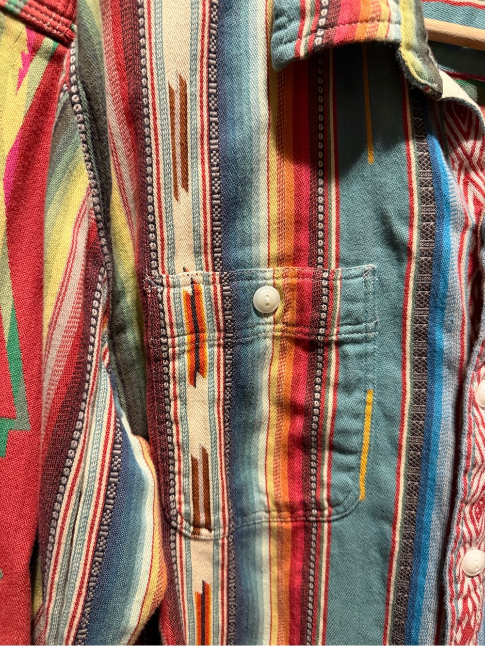 RRL Jacquard Workshirt Red Southwestern Size Large - Picture 5 of 11